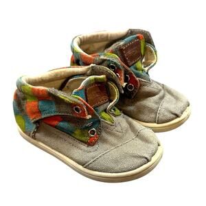 Tiny Toms Gray High Top Slip On Sneakers Shoes Toddler Baby Boys 6 T6